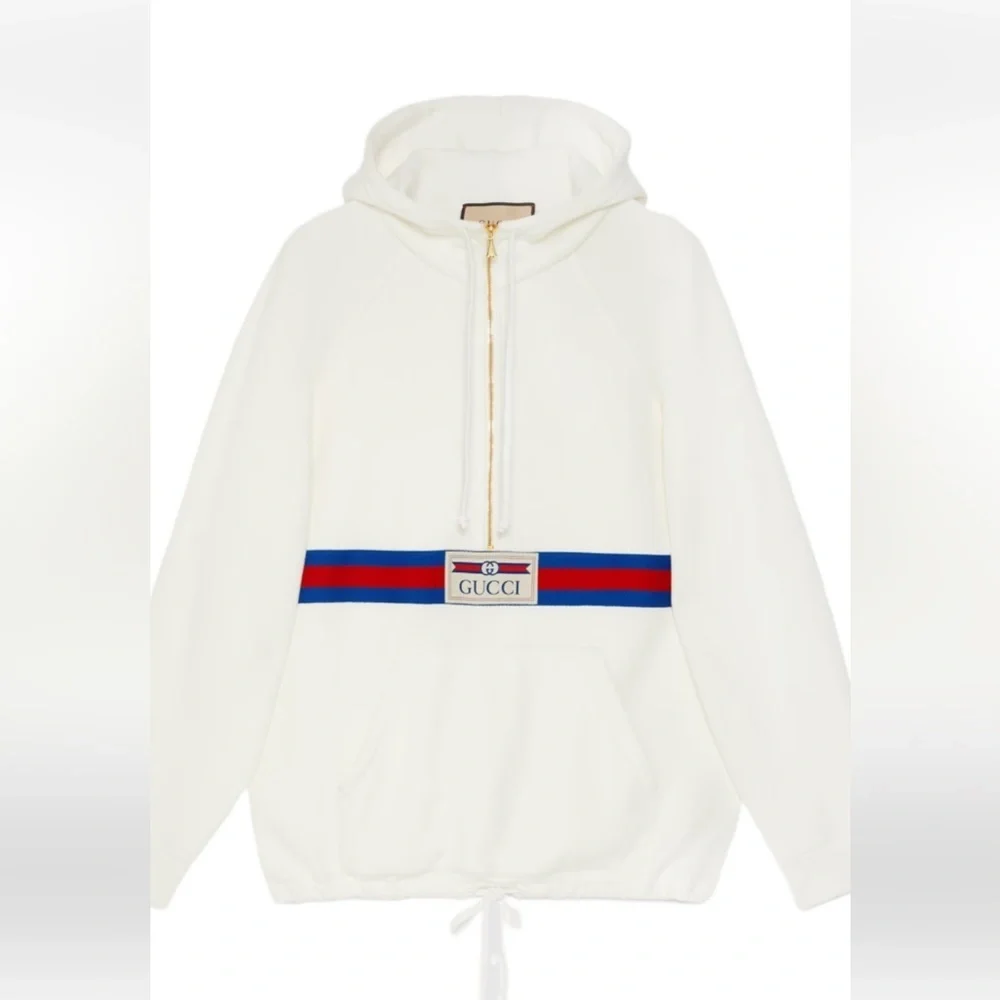 Men's Gucci, cotton jersey half zip closure,, hoodie size XS  fits like medium